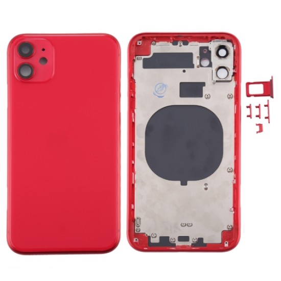 Replacement Back Glass Housing Frame Cover for iPhone 11 Red