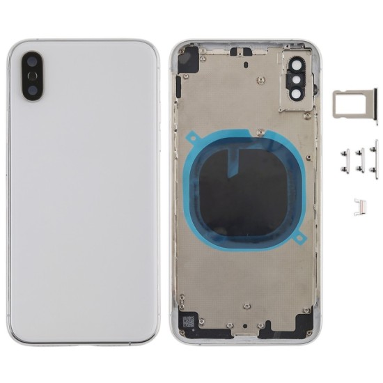 Replacement Back Glass Housing Frame Cover for iPhone X White