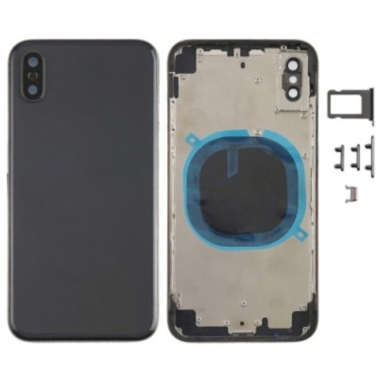 Replacement Back Glass Housing Frame Cover for iPhone X Black