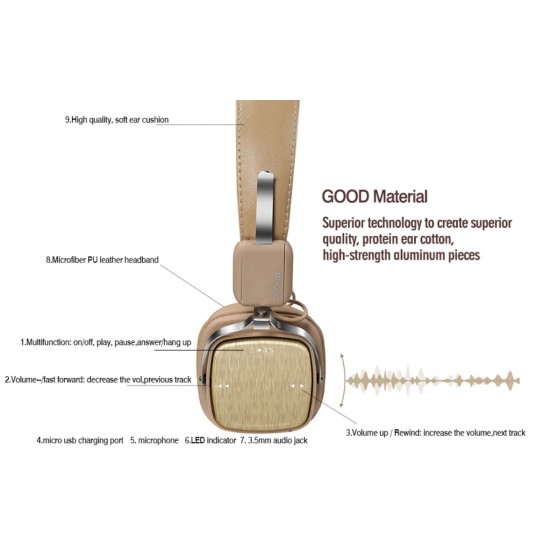 Remax RB-200HB Headphones Khaki Remax RB-200HB Headphones Khaki