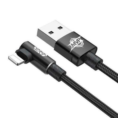 CALMVP-A01Baseus Elbow L SHAPE Charging Data Cable For iPhone 12 11 Pro X XS Max 2m Black 