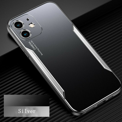 Blade series Metal Case For iPhone 12 6.1 Black Silver