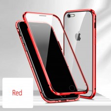 Magnetic Adsorption Metal Front & Back Case For iPhone SE 2 Red