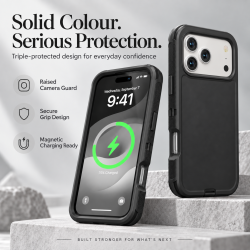 XW Triple-Protected Solid Color Robot Phone Case for iPhone 18 Pro Black