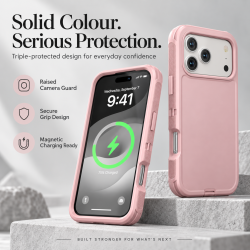 XW Triple-Protected Transparent Robot Phone Case for iPhone 18 Pro Pink