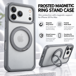 Transparent Magnetic Ring Stand for iphone 18pro white