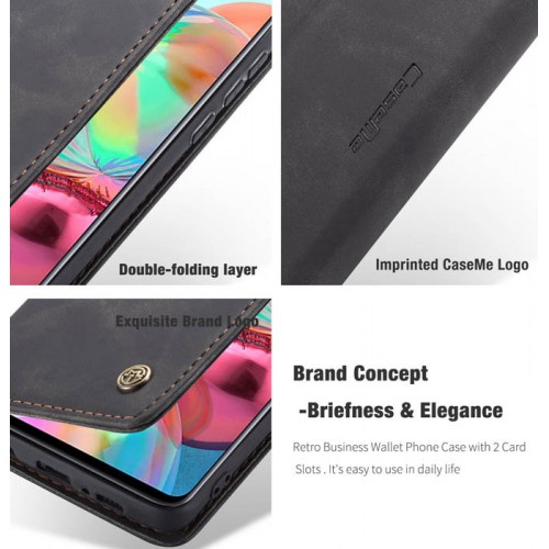 Caseme-013 Magnetic Card Case For Samsung A71 Black