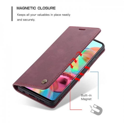 Caseme-013 Magnetic Card Case For Samsung A51 Red