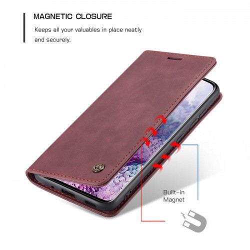 Caseme-013 Magnetic Card Case For Samsung S20 Ultra Red