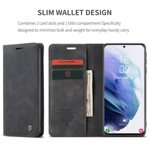 Caseme-013 Magnetic Card Case For Samsung S21 Black