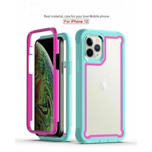 Qihang Series 2in1 Anti-drop Case For iPhone 12 Pro Max 6.7 Light blue