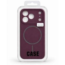Magnetic Silicone Phone Case for iPhone 18promax cherry red