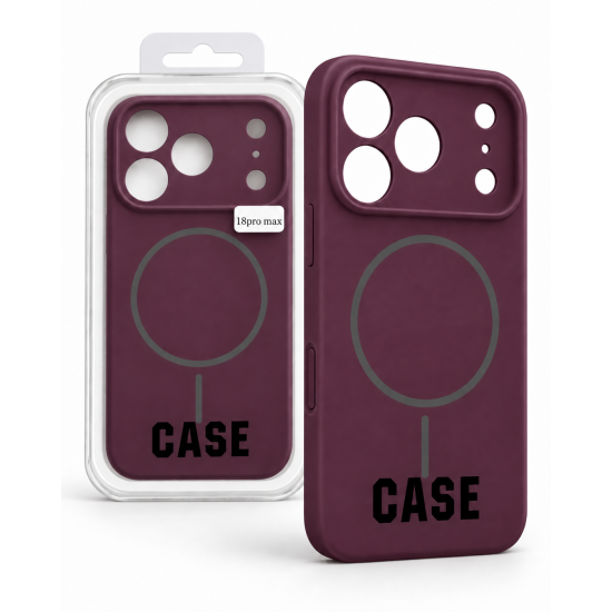Magnetic Silicone Phone Case | for iPhone 18 Pro Max | Burgundy