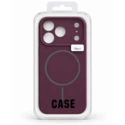Magnetic Silicone Phone Case for iPhone 18pro cherry red