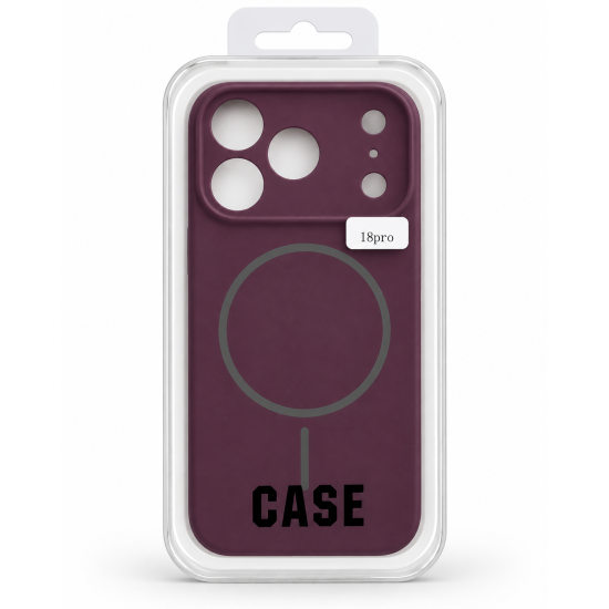 Magnetic Silicone Phone Case | for iPhone 18 Pro | Burgundy 