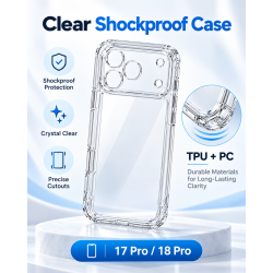 Shockproof TPU+PC Case for iPhone 18pro Clear Shockproof TPU+PC Case for iPhone 18pro Clear