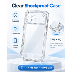 Shockproof TPU+PC Case for iPhone 18promax Clear Shockproof TPU+PC Case for iPhone 18promax Clear