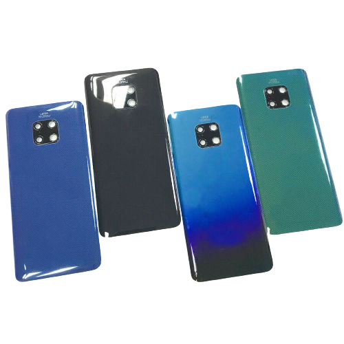 For Huawei Mate 20 Rear Glass Battery Back Cover + Camera Lens Aurora Blue 