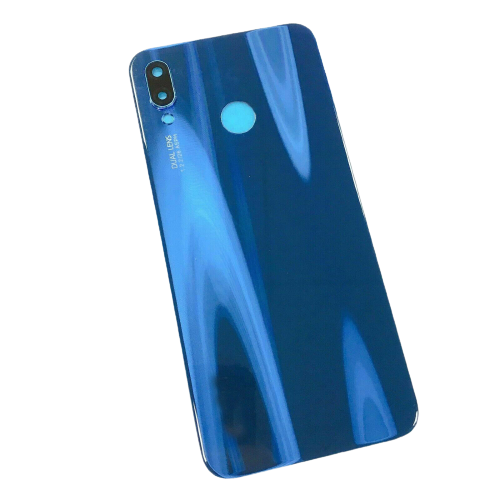 For Huawei P20 Lite Rear Glass Battery Back Door Cover Adhesive + Camera Blue 