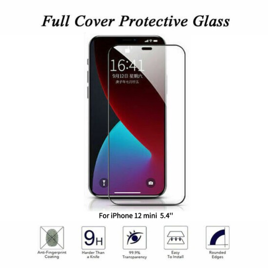 For iPhone 12 Mini Curved Tempered Glass Screen Protector