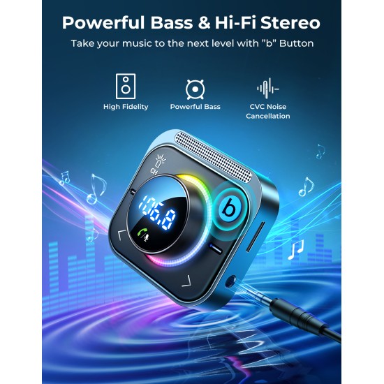 Joyroom JR-CL18 Car Wireless FM Transmitter Silver