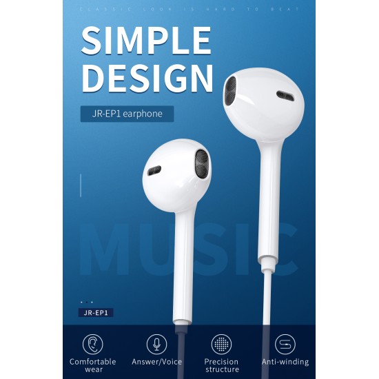 Joyroom JR-EP1 This Series of Wire-controlled Headphones White Joyroom JR-EP1 This Series of Wire-controlled Headphones White