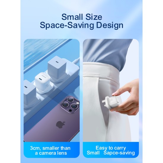 Joyroom JR-TCF06 Flash Series PD 20W Single-Port Charger-White (UK) Joyroom JR-TCF06 Flash Series PD 20W Single-Port Charger-White (UK)