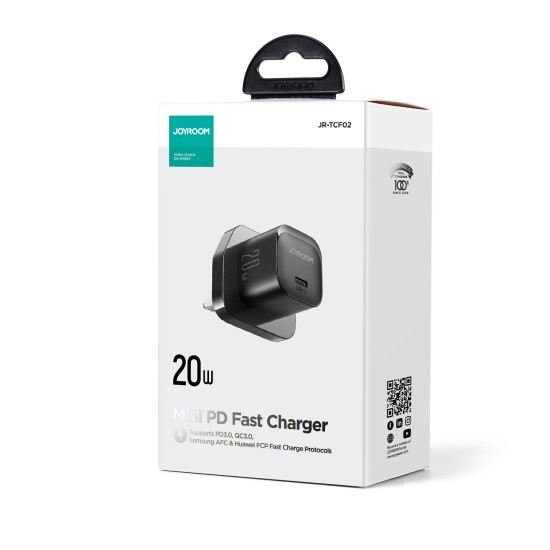 Joyroom JR-TCF06 Flash Series PD 20W Single-Port Charger-Black (UK)