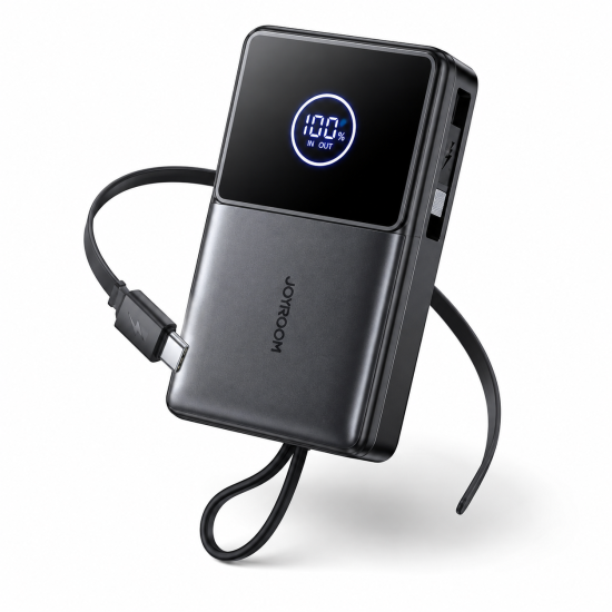 Joyroom JR-PR1 22.5W Built-in Retractable Cable Powerbank10000mAh Black V1.0