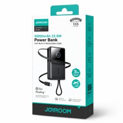 Joyroom JR-PR1 22.5W Built-in Retractable Cable Powerbank10000mAh Black V1.0 Joyroom JR-PR1 22.5W Built-in Retractable Cable Powerbank10000mAh Black V1.0