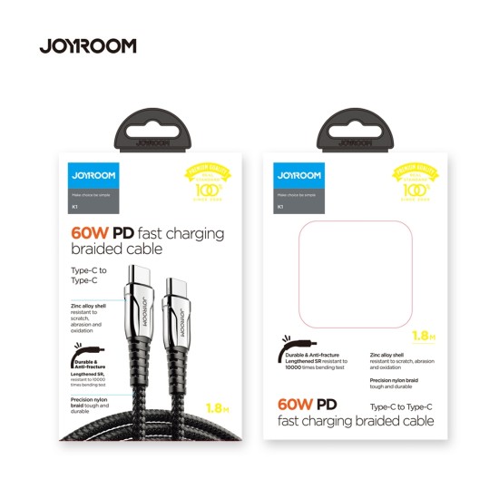 Joyroom S-1830K1 Type-c To Type-c 1.8M PD Cable Red