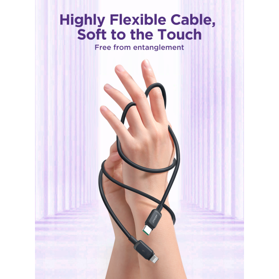 S-CL020A14 Multi-Color Series 20W Type-C to Lightning Fast Charging Data Cable 1.2m-Black