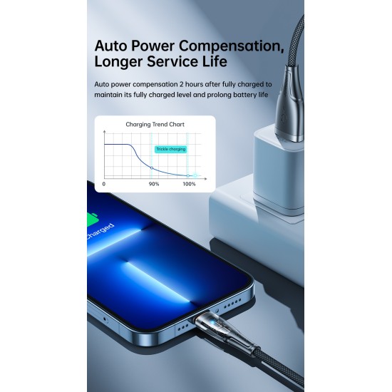 Joyroom - USB-A to Lightning Intelligent Power-Off Fast Charging Cable 1.2m | S-UL012A3 - Black