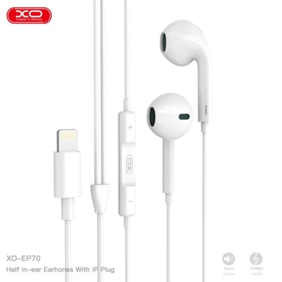 XO EP70 wired plastics lighting earphone ( no need bluetooth )White