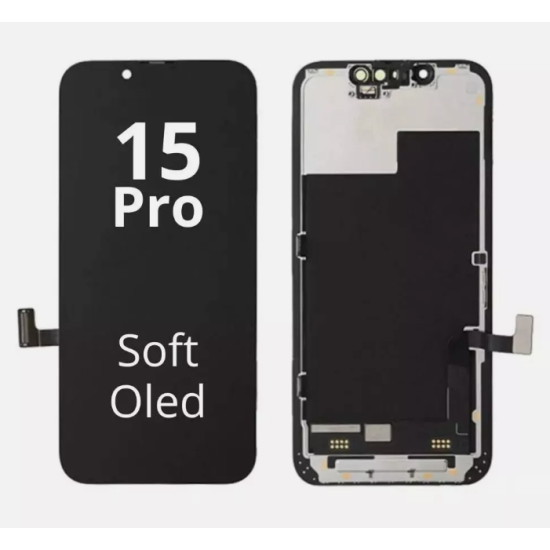 Replacement Soft OLED Touch Screen for iPhone 15 Pro Black