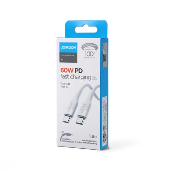 Joyroom | Type-c To Type-c PD Cable | S-1830M3 | 60W 1.8M | Black Joyroom | Type-c To Type-c PD Cable | S-1830M3 | 60W 1.8M | Black