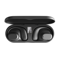 XO X25 air conduction OWS digital display Bluetooth earphones Black