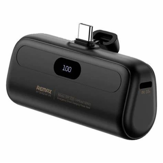 Remax RPP-633 Capsule series 2A iPh Emergency Direct Charging Power Bank 5000mAh Black Remax RPP-633 Capsule series 2A iPh Emergency Direct Charging Power Bank 5000mAh Black