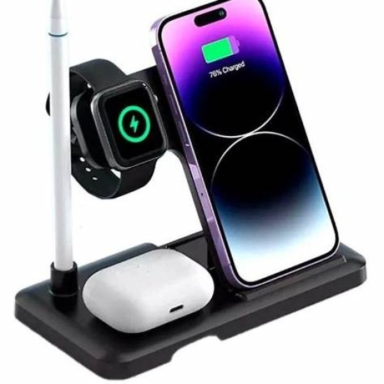 XO WX033 4 in 1 15w wireless charger Black