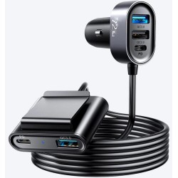 Joyroom JR-CL05 72W Multi 5 Prots 2PD+3QC Car Charger 1.5M Black Joyroom JR-CL05 72W Multi 5 Prots 2PD+3QC Car Charger 1.5M Black