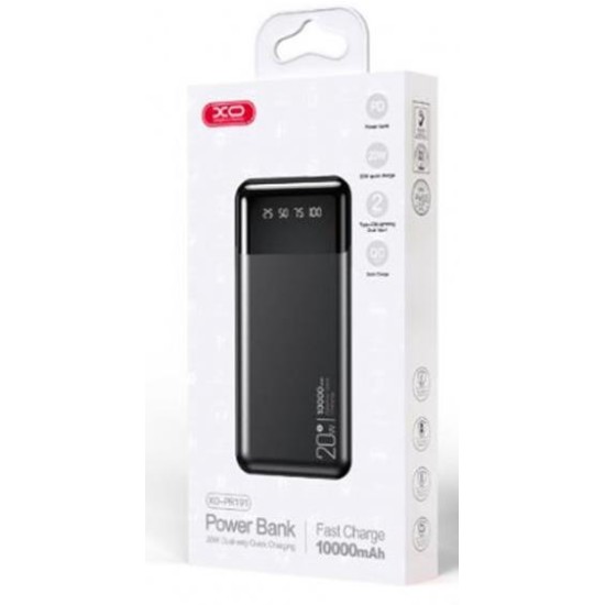 XO PR191 20W fast Charging(PD20W/QC18W)Digital light Display 10000mAh Black XO PR191 20W fast Charging(PD20W/QC18W)Digital light Display 10000mAh Black