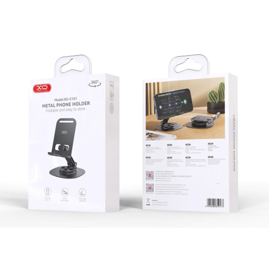 XO C151 Metal 360??Rotating Desktop Cell Phone Holder Black XO C151 Metal 360??Rotating Desktop Cell Phone Holder Black