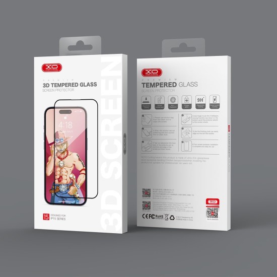 XO HC5 Full Screen Transparent HD Tempered Film 0.33MM for iPhone 15/15 Pro 6.1