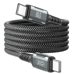 XO NB-Q267 Magnetic Braided Type-c to Type-c 60W Data Cable 1M Black