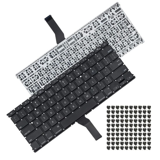Replacement US Keyboard Backlight + Screws Flex For Macbook A1369/A1466