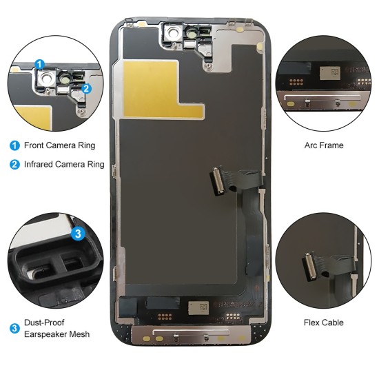 JH | Replacement LCD | For iPhone 14 Pro | HD Plus | Black