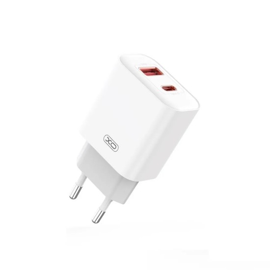 XO CE12(UK) USB-C 20W/USB-A 18W Fast Charging Charger with lightning cable