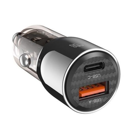XO CC58 intelligent transparent metal car charging A+C=95W (MAX)Tranish