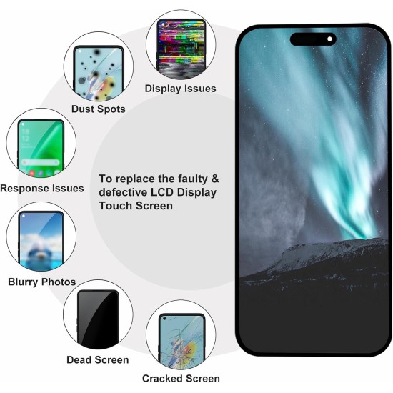 JH | Replacement LCD | For iPhone 16 Plus | FHD COF | Black