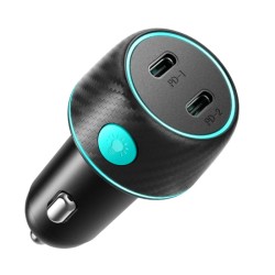Joyroom JR-CCN02 70W Dual PD Multi-Color Car Charger with Light Button Black Joyroom JR-CCN02 70W Dual PD Multi-Color Car Charger with Light Button Black